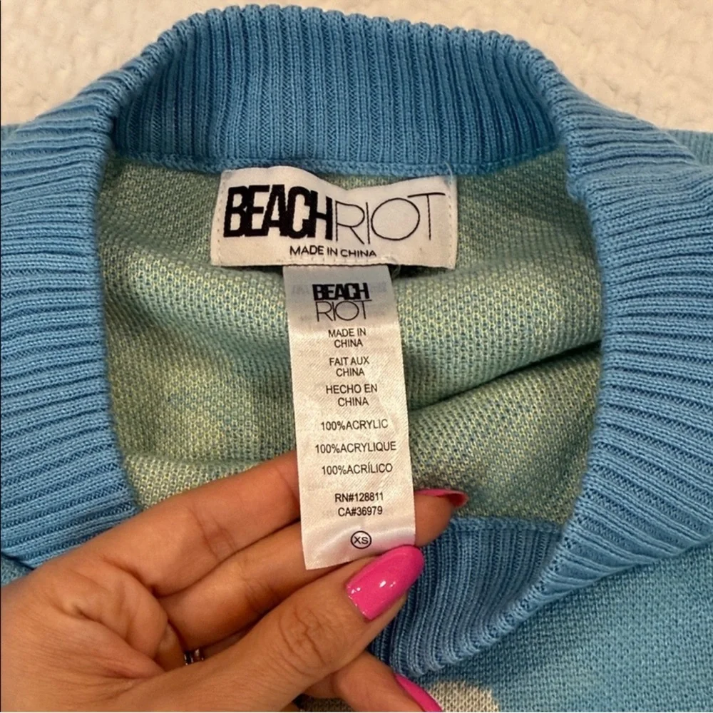 Beach Riot Sky Blue and Cream Knit Top - Picture 3 of 11